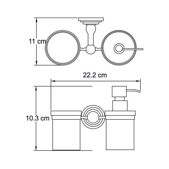 Дозатор для жидкого мыла со стаканом WasserKraft Isar K-7389, цвет тёмная бронза фото 4