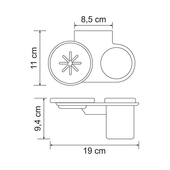 Стакан с мыльницей WasserKraft Kammel K-8326 фото 4