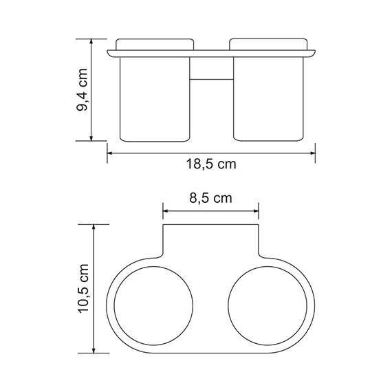 Стакан двойной для зубных щеток WasserKraft Kammel K-8328D - 4 Стакан двойной для зубных щеток WasserKraft Kammel K-8328D фото 4