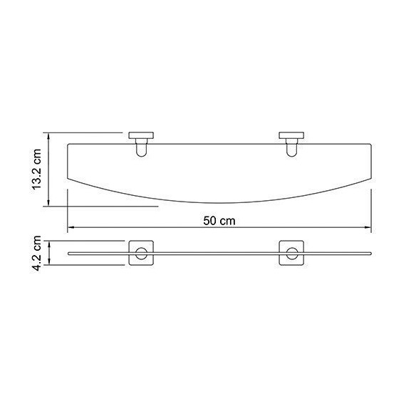 Полка стеклянная WasserKraft Lippe K-6524 50 см - 4 Полка стеклянная WasserKraft Lippe K-6524 50 см фото 4