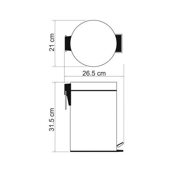 Ведро для мусора с педалью WasserKraft Ammer K-665 - 4 Ведро для мусора с педалью WasserKraft Ammer K-665 фото 4