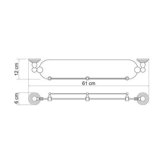Полка стеклянная WasserKraft Ammer K-7044 60 см - 4 Полка стеклянная WasserKraft Ammer K-7044 60 см фото 4