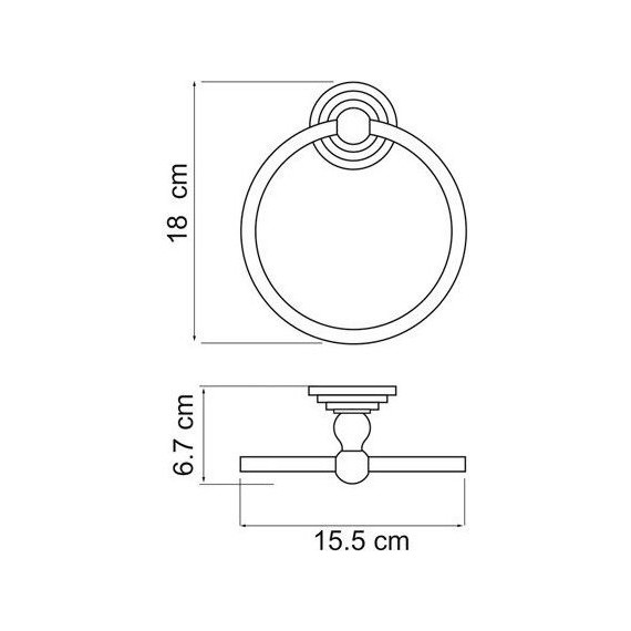 Кольцо для полотенец WasserKraft Ammer K-7060 фото 4