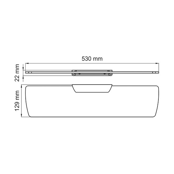 Стеклянная полка WasserKraft Elbe K-7224 55 см, цвет чёрный фото 4