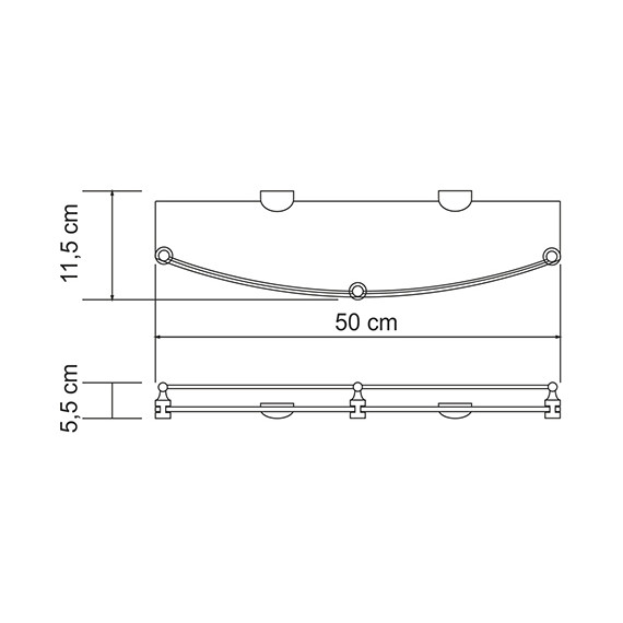 Полка стеклянная WasserKraft Kammel K-8344 50 см фото 4