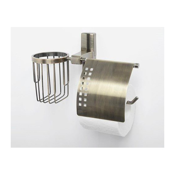 Держатель для туалетной бумаги и освежителя WasserKraft Exter K-5259, цвет светлая бронза - 2 Держатель для туалетной бумаги и освежителя WasserKraft Exter K-5259, цвет светлая бронза фото 2