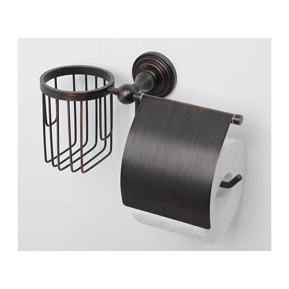 Держатель для туалетной бумаги и освежителя WasserKraft Isar K-7359, цвет тёмная бронза фото 2