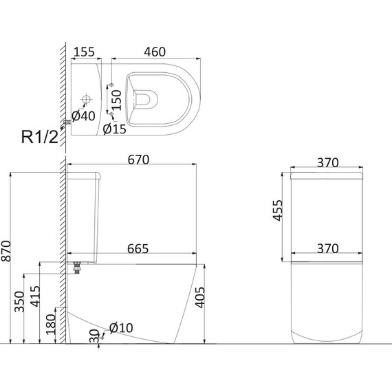 Унитаз-компакт безободковый Creo Ceramique RENNES с крышкой микролифт - 4 Унитаз-компакт безободковый Creo Ceramique RENNES с крышкой микролифт фото 4