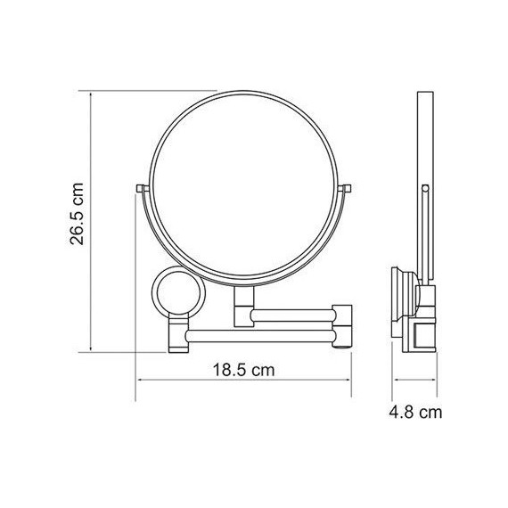 Зеркало косметическое настенное WasserKraft K-1000 фото 4