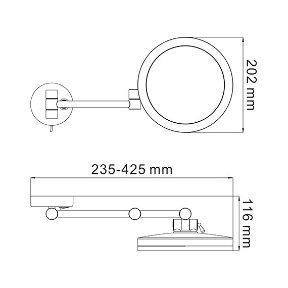 Зеркало косметическое настенное WasserKraft K-1004 - 5 Зеркало косметическое настенное WasserKraft K-1004 фото 5