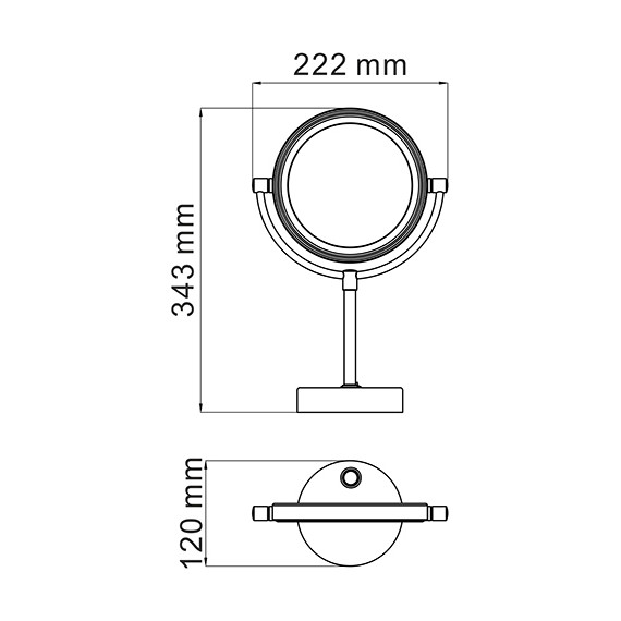 Зеркало косметическое настольное WasserKraft K-1005 - 4 Зеркало косметическое настольное WasserKraft K-1005 фото 4