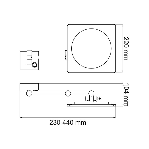 Зеркало косметическое настенное WasserKraft K-1008 - 5 Зеркало косметическое настенное WasserKraft K-1008 фото 5