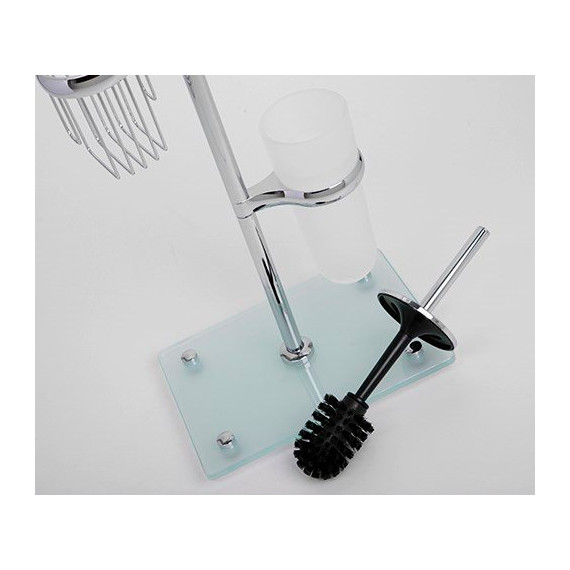 Стойка с держателем и ёршиком WasserKraft K-1248 - 4 Стойка с держателем и ёршиком WasserKraft K-1248 фото 4