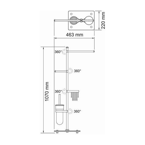 Стойка с держателем и ёршиком WasserKraft K-1248 - 7 Стойка с держателем и ёршиком WasserKraft K-1248 фото 7