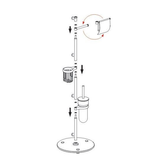 Стойка с держателем и ёршиком WasserKraft K-1256 - 4 Стойка с держателем и ёршиком WasserKraft K-1256 фото 4