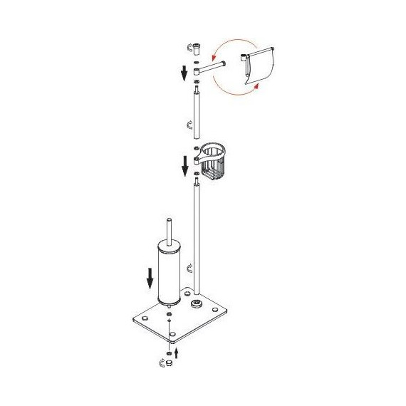 Стойка с держателем и ёршиком WasserKraft K-1264 - 5 Стойка с держателем и ёршиком WasserKraft K-1264 фото 5