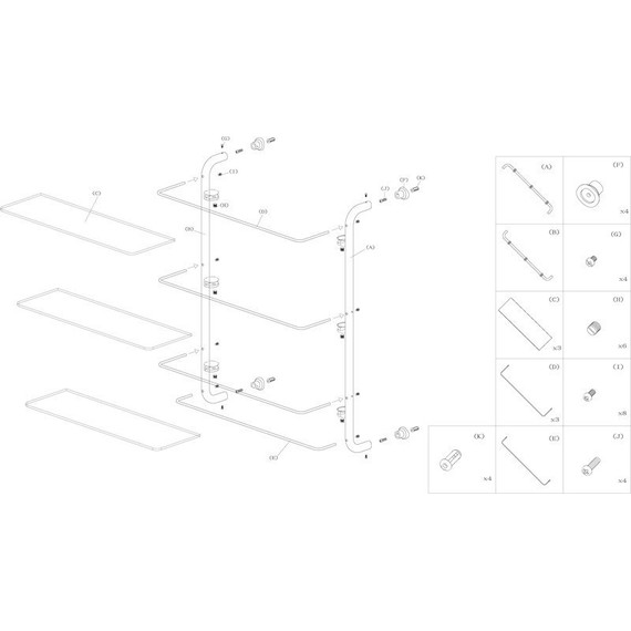 Полка стеклянная WasserKraft K-2033 50 см фото 3