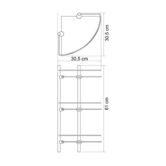 Полка стеклянная WasserKraft K-3133 30 см фото 4