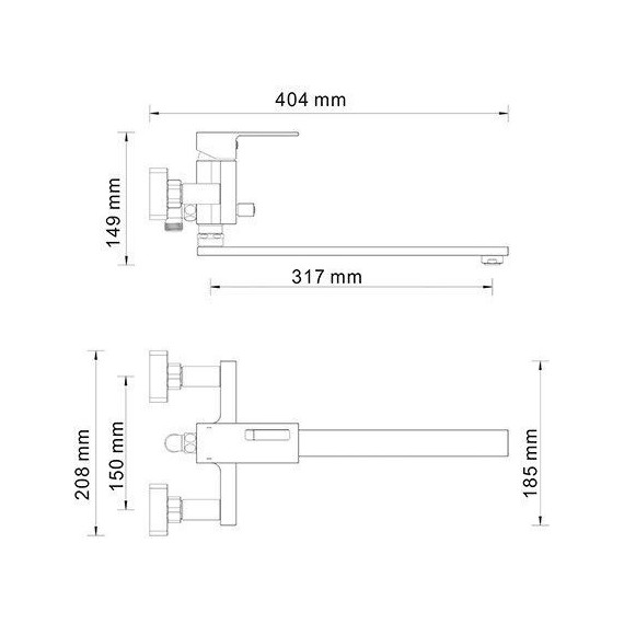 Смеситель для ванны WasserKraft Alme 1502L фото 6