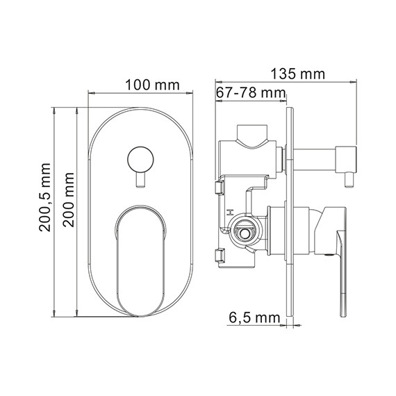Смеситель для ванны WasserKraft Elbe 7441, чёрный - 4 Смеситель для ванны WasserKraft Elbe 7441, чёрный фото 4