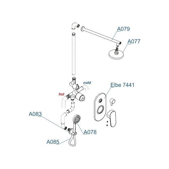 Душевая система для душа WasserKraft A16777, чёрный - 7 Душевая система для душа WasserKraft A16777, чёрный фото 7