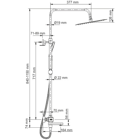 Душевая стойка с термостатом WasserKraft A19901 Thermo фото 9