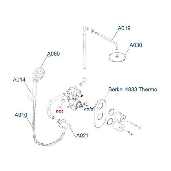 Душевая система для душа с термостатом WasserKraft A16030 Thermo - 9 Душевая система для душа с термостатом WasserKraft A16030 Thermo фото 9