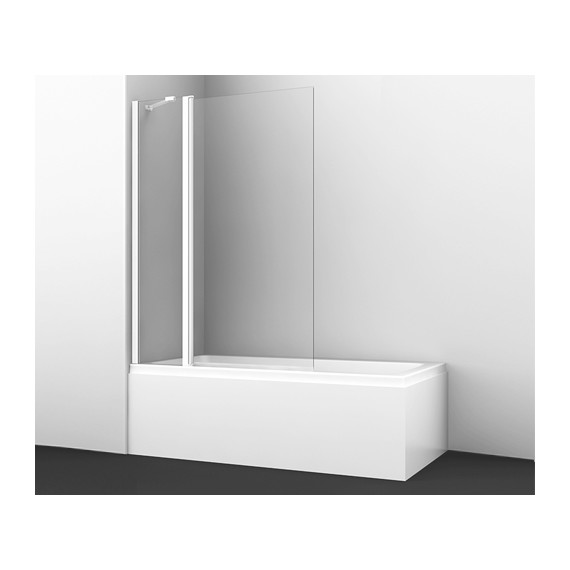 Шторка для ванны WasserKraft Berkel 110 см 48P02-110WHITE Fixed, белый/прозрачное фото 