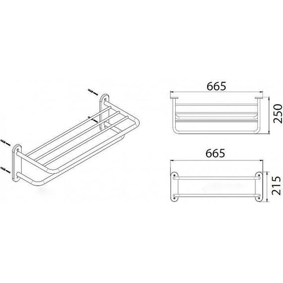 Полка для полотенец Fixsen Hotel FX-31015 - 2 Полка для полотенец Fixsen Hotel FX-31015 фото 2