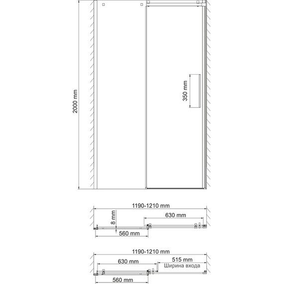 Душевая дверь WasserKraft Alme 120 см 15R05, хром/прозрачное фото 5
