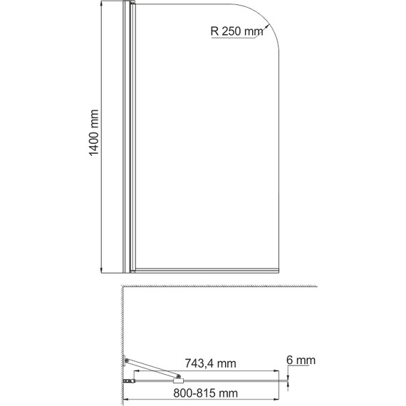 Шторка для ванны WasserKraft Leine 80 см 35P01-80 Fixed, хром/прозрачное - 2 Шторка для ванны WasserKraft Leine 80 см 35P01-80 Fixed, хром/прозрачное фото 2