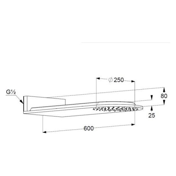 Верхний душ Kludi A-QA 6487005-00, латунь 250х600 мм фото 3