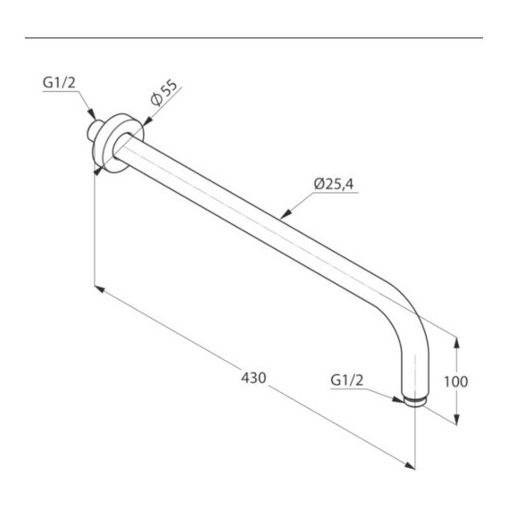 Кронштейн стеновой для верхнего душа Kludi A-QA 6651491-00, 400 мм, белый фото 2
