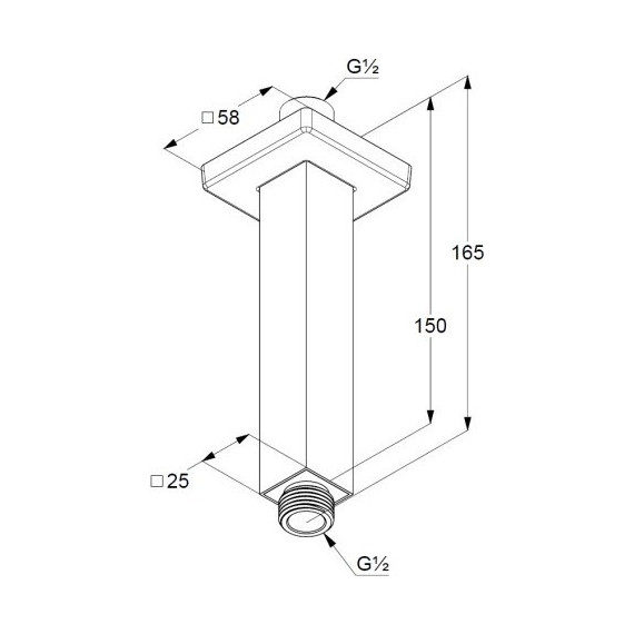 Кронштейн потолочный для верхнего душа Kludi A-QA 6654505-00, 150 мм фото 2