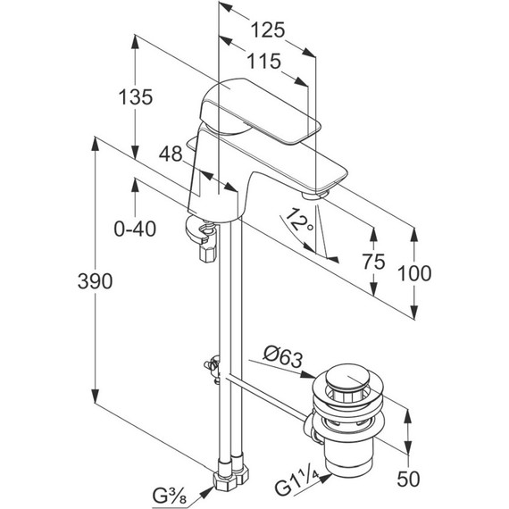 Смеситель для раковины Kludi Ameo 135 мм 410290575 - 8 Смеситель для раковины Kludi Ameo 135 мм 410290575 фото 8