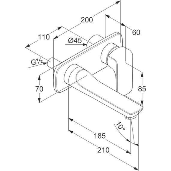 Смеситель для раковины настенный Kludi Ameo 185 мм 412440575 фото 6
