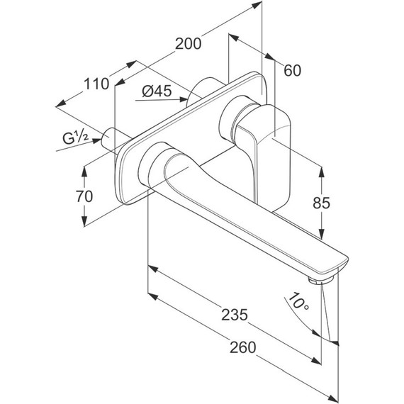 Смеситель для раковины настенный Kludi Ameo 235 мм 412450575 фото 6