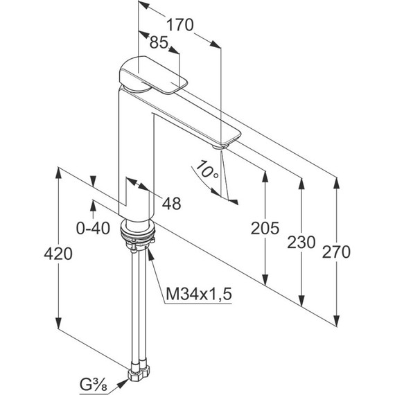 Смеситель для раковины высокий Kludi Ameo 205 мм 412960575 - 8 Смеситель для раковины высокий Kludi Ameo 205 мм 412960575 фото 8
