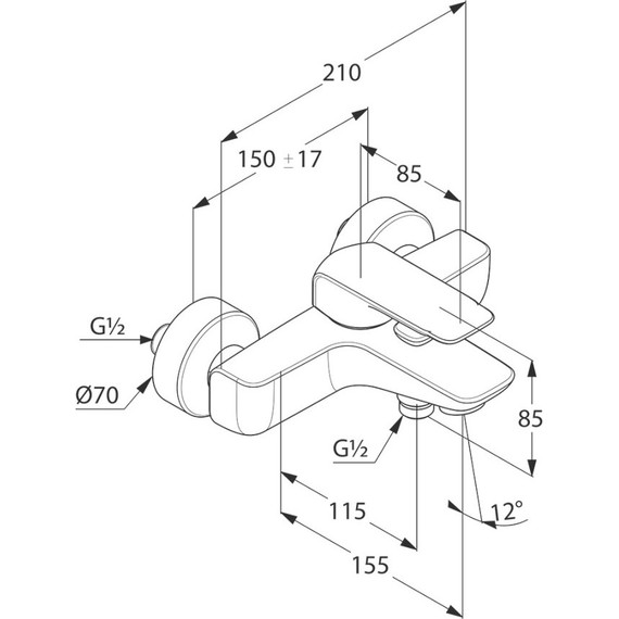 Смеситель для ванны Kludi Ameo 414450575 фото 5