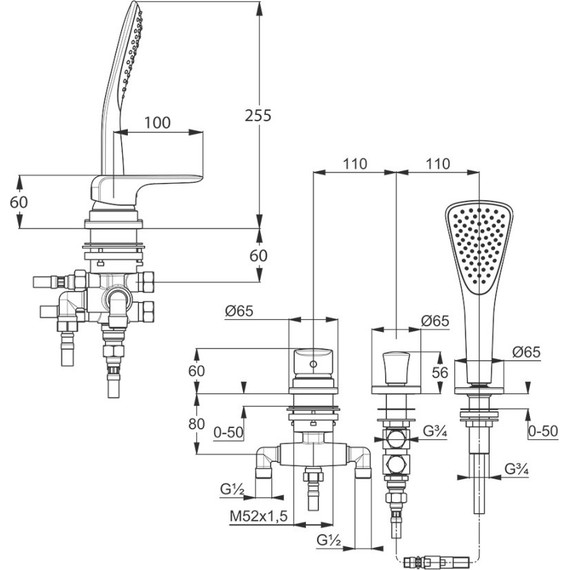 Смеситель для ванны Kludi Ameo 414480575 - 3 Смеситель для ванны Kludi Ameo 414480575 фото 3