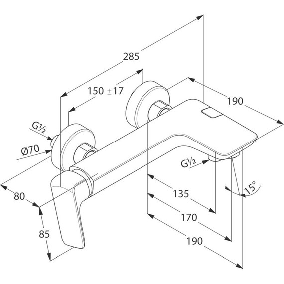 Смеситель для ванны Kludi Ameo 416710575 фото 5
