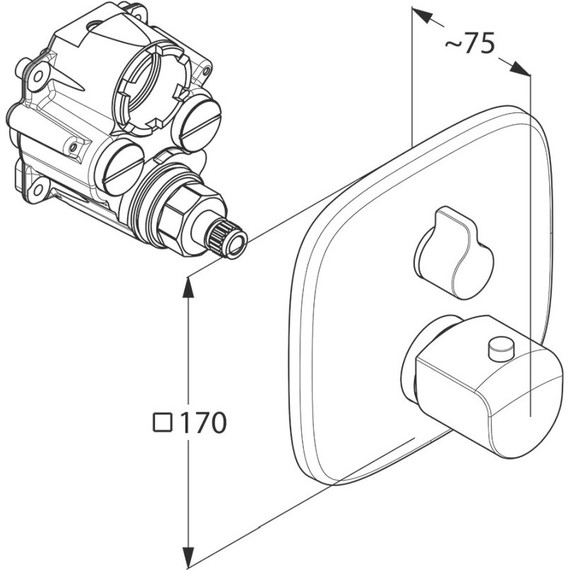 Смеситель для душа с термостатом Kludi Ameo 418350575 - 4 Смеситель для душа с термостатом Kludi Ameo 418350575 фото 4