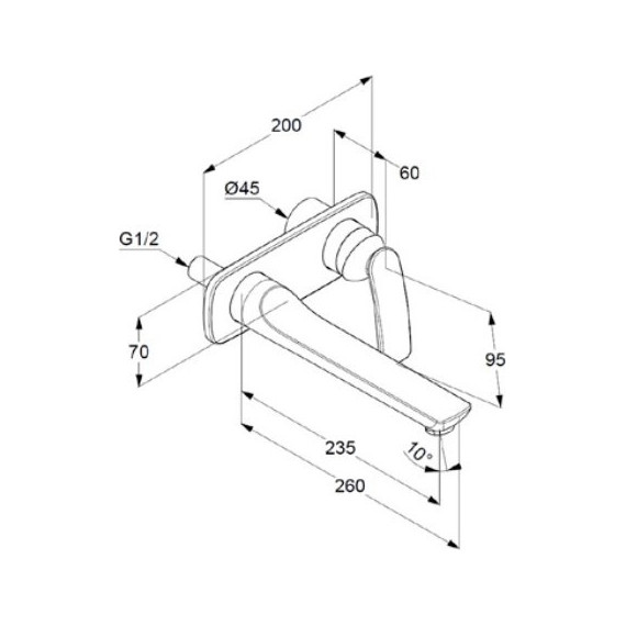 Смеситель для раковины настенный Kludi Balance 235 мм 522470575 фото 5