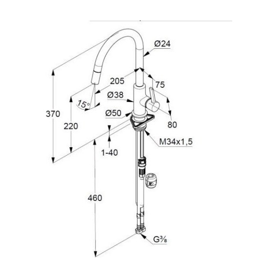 Смеситель для кухни Kludi Bingo Star XS 468518778, чёрный - 3 Смеситель для кухни Kludi Bingo Star XS 468518778, чёрный фото 3
