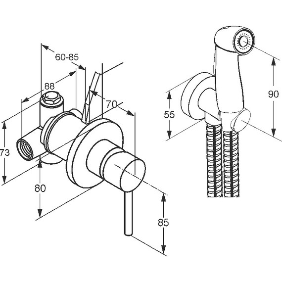 Набор для гигиенического душа Kludi Bozz 389990576 - 2 Набор для гигиенического душа Kludi Bozz 389990576 фото 2