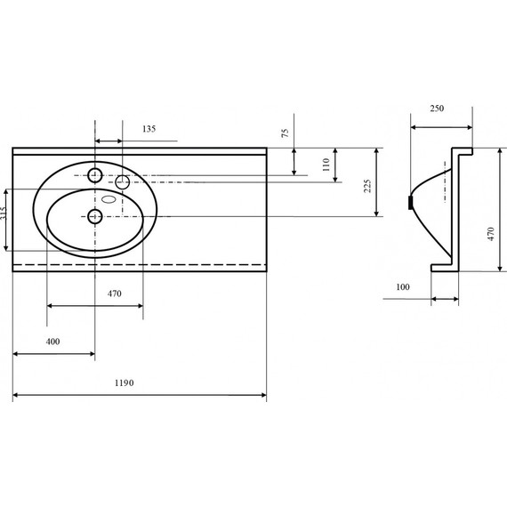 Раковина Акватон Отель 120 см 1A70093NOT01L - 4 Раковина Акватон Отель 120 см 1A70093NOT01L фото 4