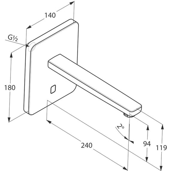 Смеситель для раковины настенный электронный Kludi Zenta 240 мм 3840205 фото 4