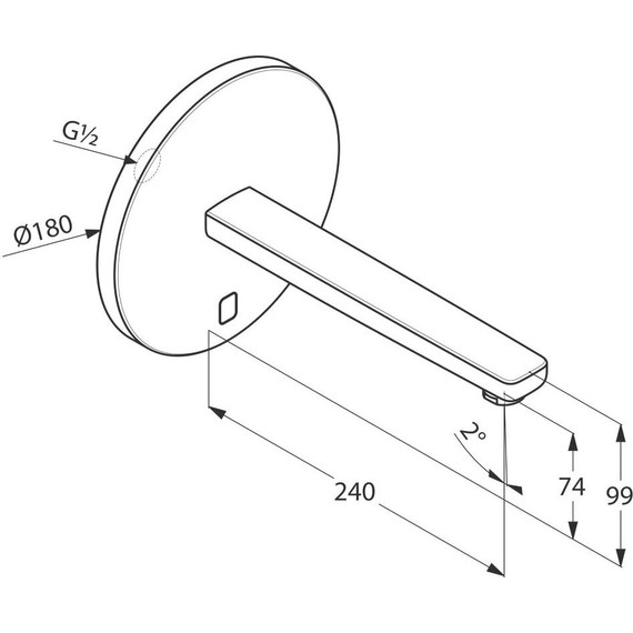 Смеситель для раковины настенный электронный Kludi Zenta 240 мм 3840305 фото 4