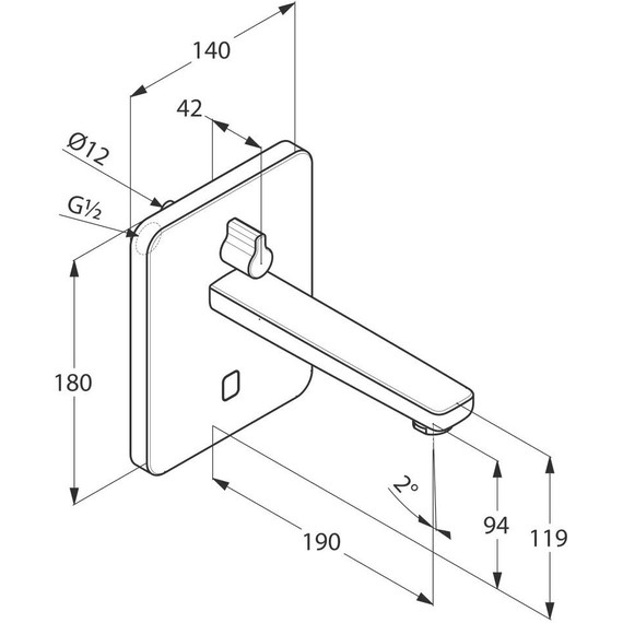 Смеситель для раковины настенный электронный Kludi Zenta 190 мм 3850005 фото 5