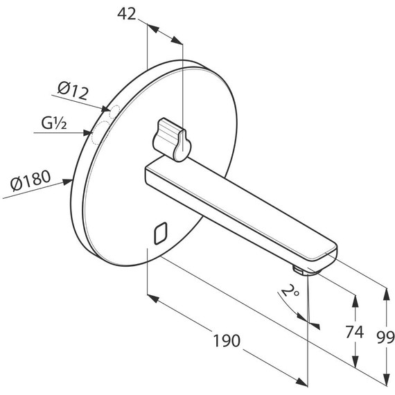 Смеситель для раковины настенный электронный Kludi Zenta 190 мм 3850105 фото 4